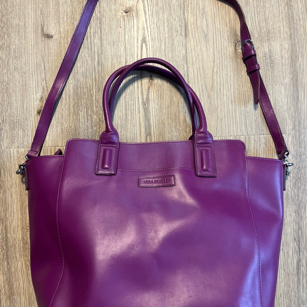 Vera Bradley Purple Tote Bag with Structured Design